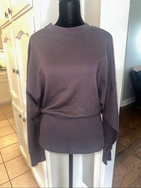 Athleta dark Charcoal/dark purple Crewneck Pullover Sweatshirt